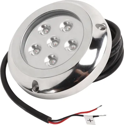 Produktbild von 12V 24V Yacht Unterwasserlicht 316 Edelstahl 100° Beleuchtungswinkel IP68 Wasserdicht 6 LED Chips Meerwasser Heckkuppel Schwimmbadlampe