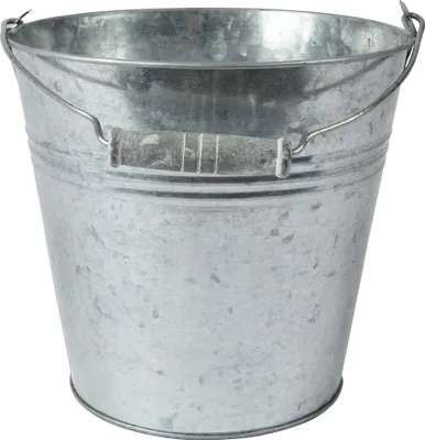Produktbild von Blumentopf / Übertopf Eimer Metall 18x17cm mit Holzgriff 1 Stück
