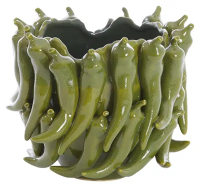 Obrázek produktu pro Keramická váza Light & Living PEPPER tmavě zelená - 25,5x24,5x20,5 cm