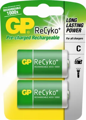 Produktbild von GP Batterie wiederaufladbar Recyko C x2St