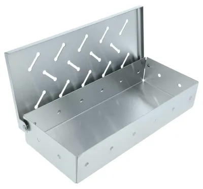 Produktbild von vhbw Räucherbox kompatibel mit Weber Q 200, 2000 Gasgrills, Grills - Edelstahl flaches Design 22,8 x 9,7 x 4,4 cm