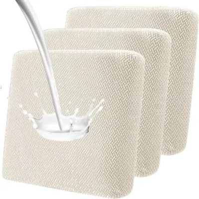Produktbild von 3 Stück Wasserdicht Sofa Sitzkissenbezüge, Stretch Sofa Terrassen Sitzkissenbezug für Gartenmöbel,Beige