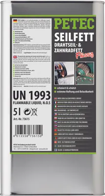 Produktbild von Petec Seilfett Drahtseilfett Zahnradfett Kanister 5L 73615