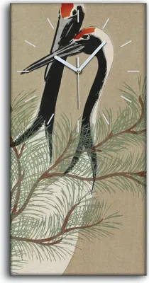 Produktbild von Wandbild Leinwand Bilder mit Uhr 30x60 Malerei Tiere Vögel Zweige Kunst - weiße Hände