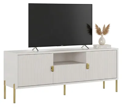 Image de Rabattone - Meuble TV, 155x40x69h cm Beige, un Tiroir