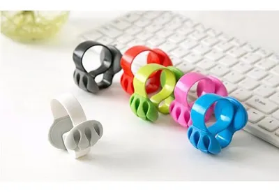 Produktbild von SYSTEM-S Kabelmanager Kabel Clip Organizer Schreibtisch Kabelclip Kabelbefestigung Kabelführung für Schreibtisch in Weiß