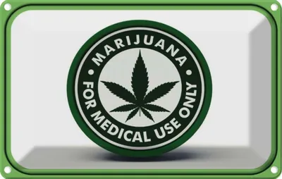 Produktbild von vianmo Blechschild 12x18 cm Marijuana for medical use only