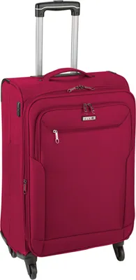 Produktbild von Handgepäck Stoffkoffer Trolley Klein 55 cm, Rollen Reisegepäck Rot 2,4kg Bowatex