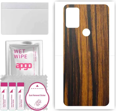 Produktbild von apgo Rückseite Schutzfolie, Skin, kompatibel mit Umidigi A9, Hinten Displayschutzfolie aus Vinylfolie, kratzfest, einfache Montage - Tigerwood
