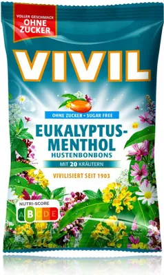Produktbild von VIVIL Eukalyptus-Menthol Hustenbonbons ohne Zucker | 120g