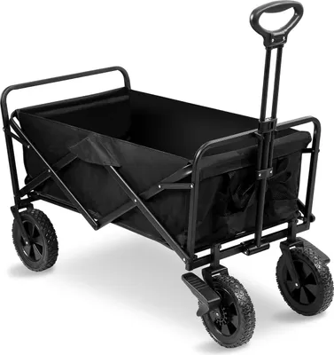 Produktbild von Jayseuw Bollerwagen faltbar Handwagen Outdoor Transportwagen Vorderrad mit Bremsen Schwarz