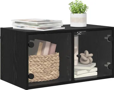 Zdjęcie produktu dla vidaXL Szafka ścienna o wyglądzie czarnego dębu 68 x 37 x 35 cm materiał drewnopochodny