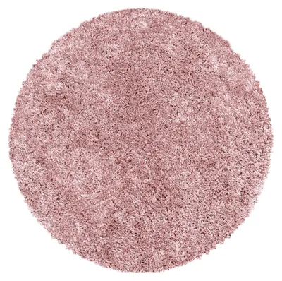 Productafbeelding van Ayyildiz Hoogpolig tapijt, roze, 200 cm diameter. Woonkamertapijt, shaggy design, zachte pool, monochroom, roze