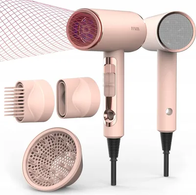 Produktbild von Leistungsstarke ionische Haartrockner 2200W +drei Spitzen FUNTIN rosa