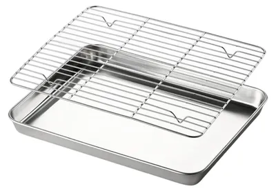Productafbeelding van RVS Bakplaat Set met Koelrek voor Oven