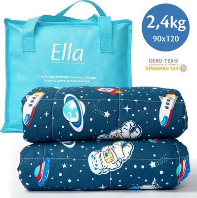 Produktbild von Ella EL Life Wiegedecke Kind 2.4kg - 90 x 120cm - Wiegedecke -  Baumwolle - Raumfahrt & Astronauten