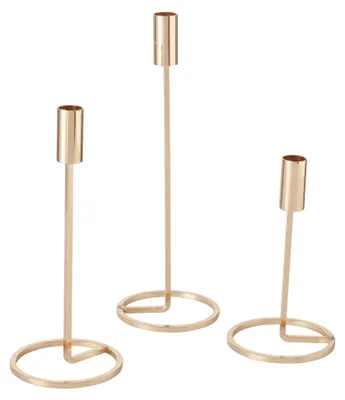 Kandelaar-Set 3-teilig, Gold, Metall, 20/26/32 cm