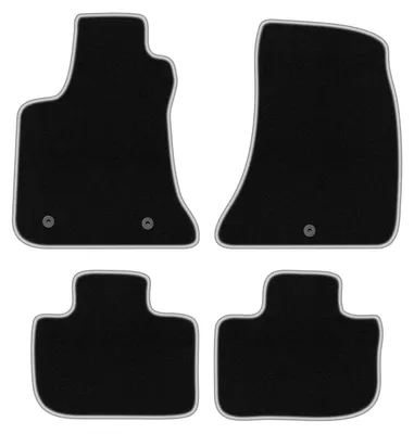 Produktbild von Fußmatten Velours Schwarz/Silber für Dodge Charger 2006-2010 Set 4-tlg