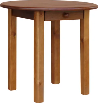 Obrázek produktu pro Jídelní stůl Kulatý kuchyňský stůl se zásuvkou dub 90 cm