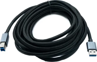 Produktbild von SYSTEM-S USB 3.0 Kabel 5 m Typ B Stecker zu Typ A Stecker geflochten
