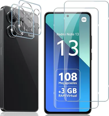 Immagine prodotto di Vetro blindato per Xiaomi Redmi Note 13 4G pellicola protettiva 2x fotocamera pellicola protettiva in vetro 2x pellicola blindata
