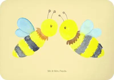 Produktbild von Mr. & Mrs. Panda magnet Biene Liebe - Gelb Pastell - Geschenk, Kühlschrankmagnet, büromagnet, Pinnwandmagnet, whiteboardmagnet, wandmagnet