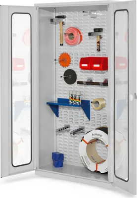 Produktbild von Kappes ®RasterPlan Werkstückschränke 1950x1000x410mm mit Sichtfenstertüren lichtgrau