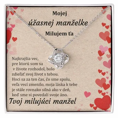 Obrázok produktu pre Dámsky strieborný náhrdelník, so zirkónovými kryštálikmi SYNDRA + Exkluzívna kartička so správou - Mojej úžasnej manželke