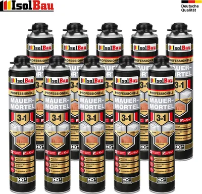 Mauermörtel Pistolenschaum Montageschaum PU-Mauermörtel Klebeschaum 10 x 750ml