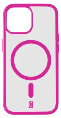 Produktbild von Cellularline Pop Mag - iPhone 15 Transparentes Gehäuse mit farbigen Rändern, kompatibel mit dem Magsafe-Ökosystem, Cover, Apple, iPhone 15, 15,5 cm (6.1"), Fuchsie