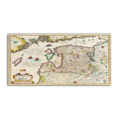 Produktbild von Coloray Canvas 120x60  Wandbild Leinwand Bilder Deko Karte Livland Ostsee Staatskarte