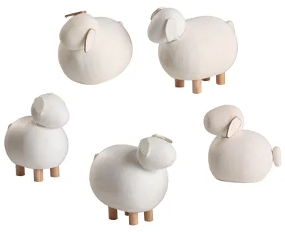 Productafbeelding van Schaapjes, set van 5 (3,5 cm) van Seiffener Volkskunst
