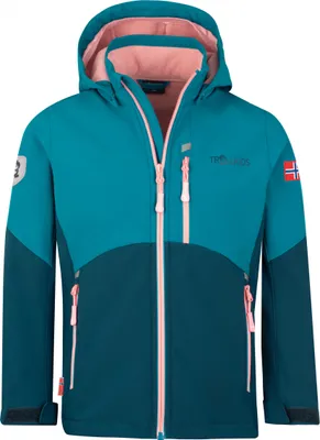 Produktbild von TROLLKIDS Girls Balestrand Mädchen Softshell Jacke mit abnehmbarer Kapuze blau 128