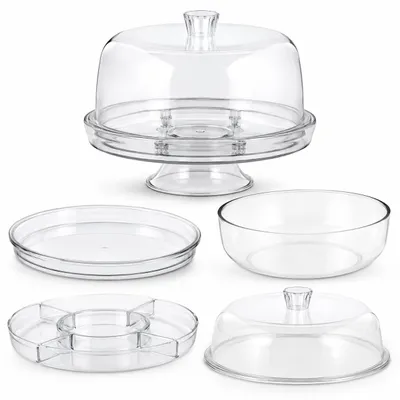 Zdjęcie produktu dla Stojak na tort 6-w-1 - Przezroczysty, 30,7 cm