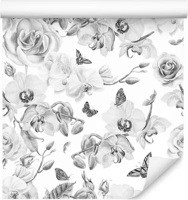 Produktbild von 10m VLIES TAPETE Rolle Blumen Rosen Knabenkraut XXL