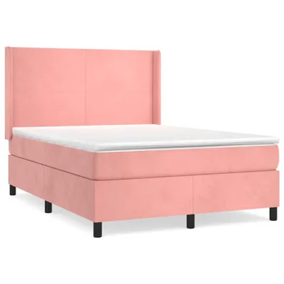 Productafbeelding van vidaXL Boxspringbed met matras, roze, 140x200 cm, fluweel