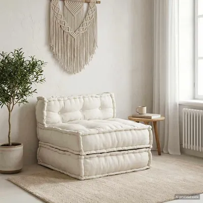 Zdjęcie produktu dla vidaXL Sofa modułowa element kremowy 70x70x54 cm tkanina