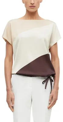 Produktbild von s.Oliver Damen T-Shirt – Materialmix, U-Boot-Ausschnitt, Frontprint