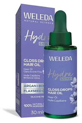 Zdjęcie produktu dla Olejek do włosów Weleda Hydra Shine – dla blasku i przeciw puszeniu się włosów, 30 ml