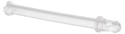 A single, clear, transparent tube on a white background.