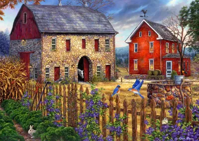 Produktbild von Grafika Puzzle Chuck Pinson - The Bluebirds' Song - 2000 Teile Kunstpuzzle