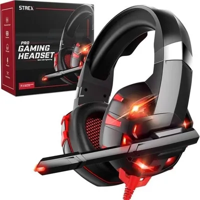 Image de Strex Strex Gaming Headset avec micro Rouge - PC + PS4 + PS5 + Xbox One + Xbox Series