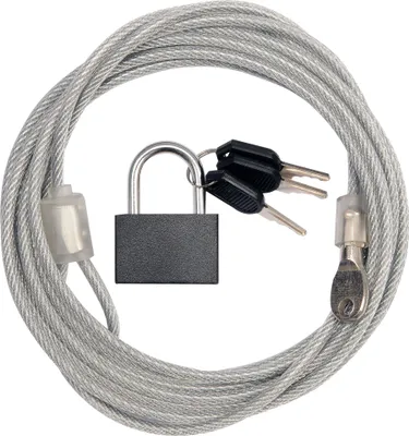 Image de Câble en acier avec cadenas, 3 m, 4 mm