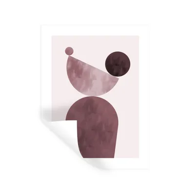 Produktbild von MuchoWow® Wandtattoo Wandsticker Wandaufkleber Formen - Abstrakt - Pastell - Rosa 60x80 cm Selbstklebend und Repositionierbar - Repositionierbar - Wasser abweisend