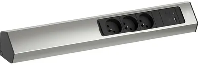 Produktbild von BACHMANN CASIA2 3xUTE 1xUSB A/C 22W 2,0m AEH Edelstahl-Optik