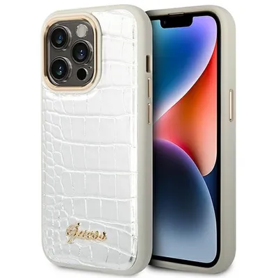 Produktbild von Guess Guhcp14Lhgcrhs Iphone 14 Pro 6.1 Silber/Silber Hardcase Croco Kollektion