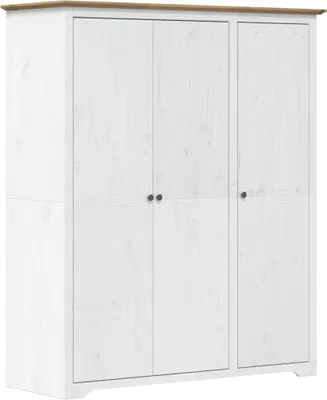 Produktbild von vidaXL Kleiderschrank BODO Weiß und Braun 146x53,5x173 cm Kiefernholz