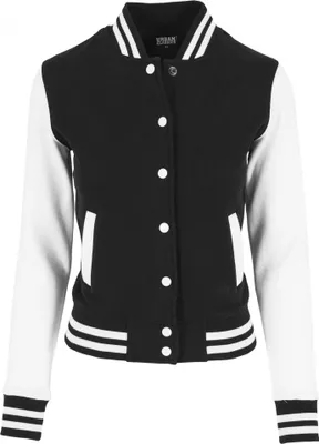 Produktbild von Urban Classics Ladies 2-tone College Sweatjacket, Farbe:blk/wht, Größe:L