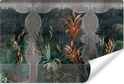 Produktbild von Muralo Selbstklebende Fototapete BLÄTTER tropische Pflanzen Ornamente Ziegel Abstraktion Br. 270cm x Hö. 180cm