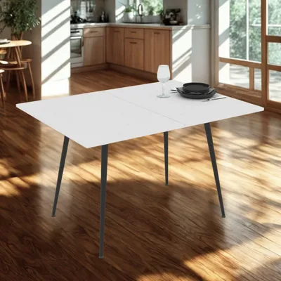 Immagine prodotto di Tavolo allungabile e girevole bianco Lilis 90x60x75H